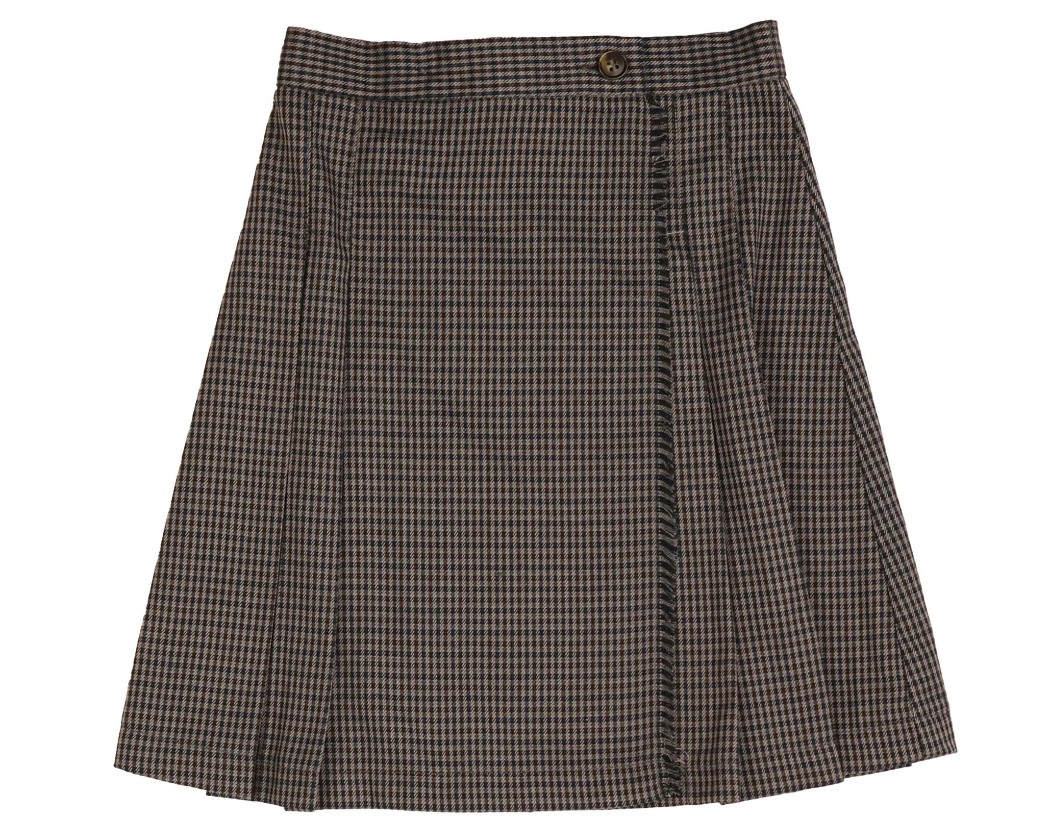 BELATI TAUPE PLAID PLEATED SKIRT [Final Sale]