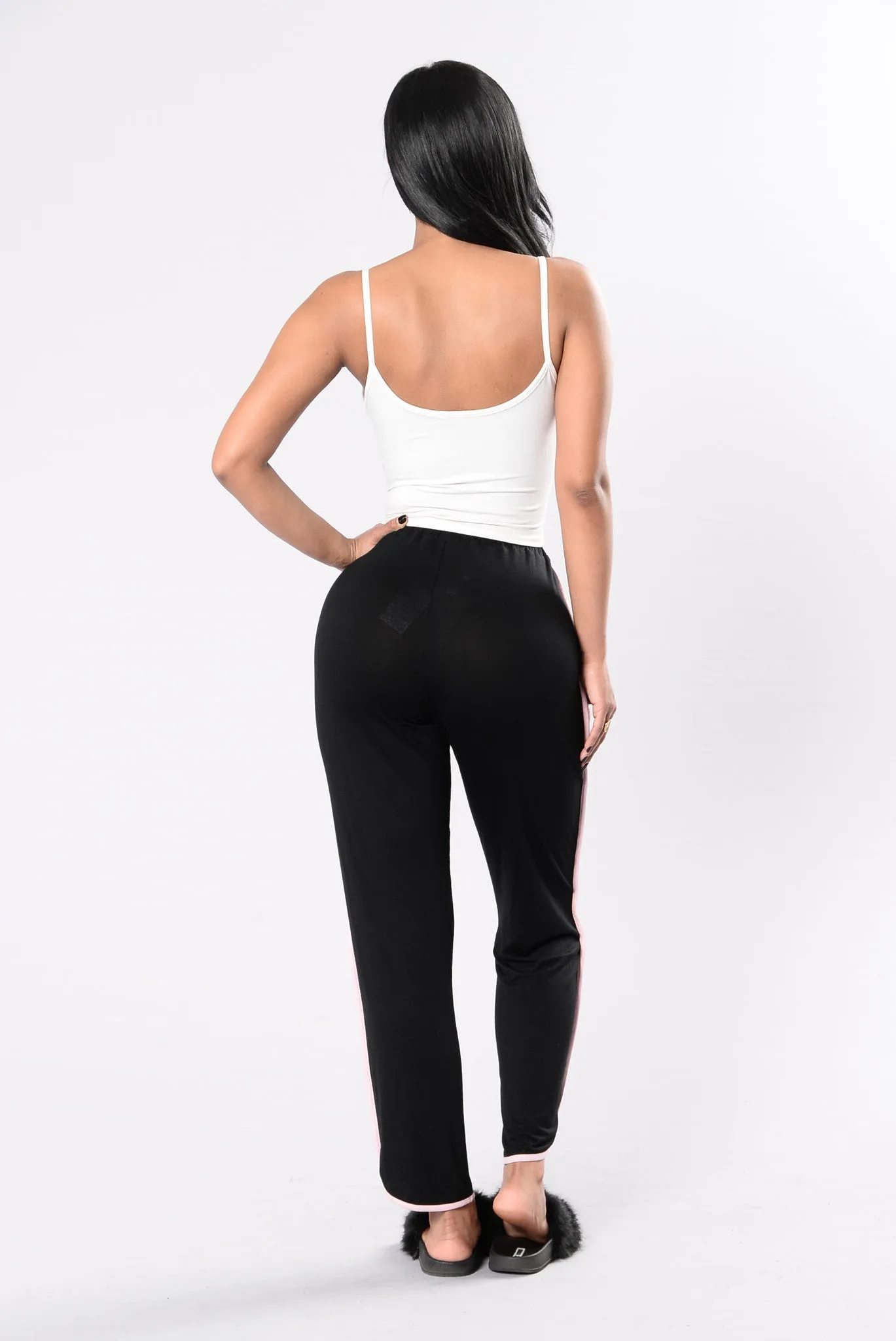 Binge Watching Joggers - Black/Blush