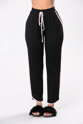 Binge Watching Joggers - Black/Blush
