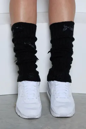 Black Bow Leg Warmers