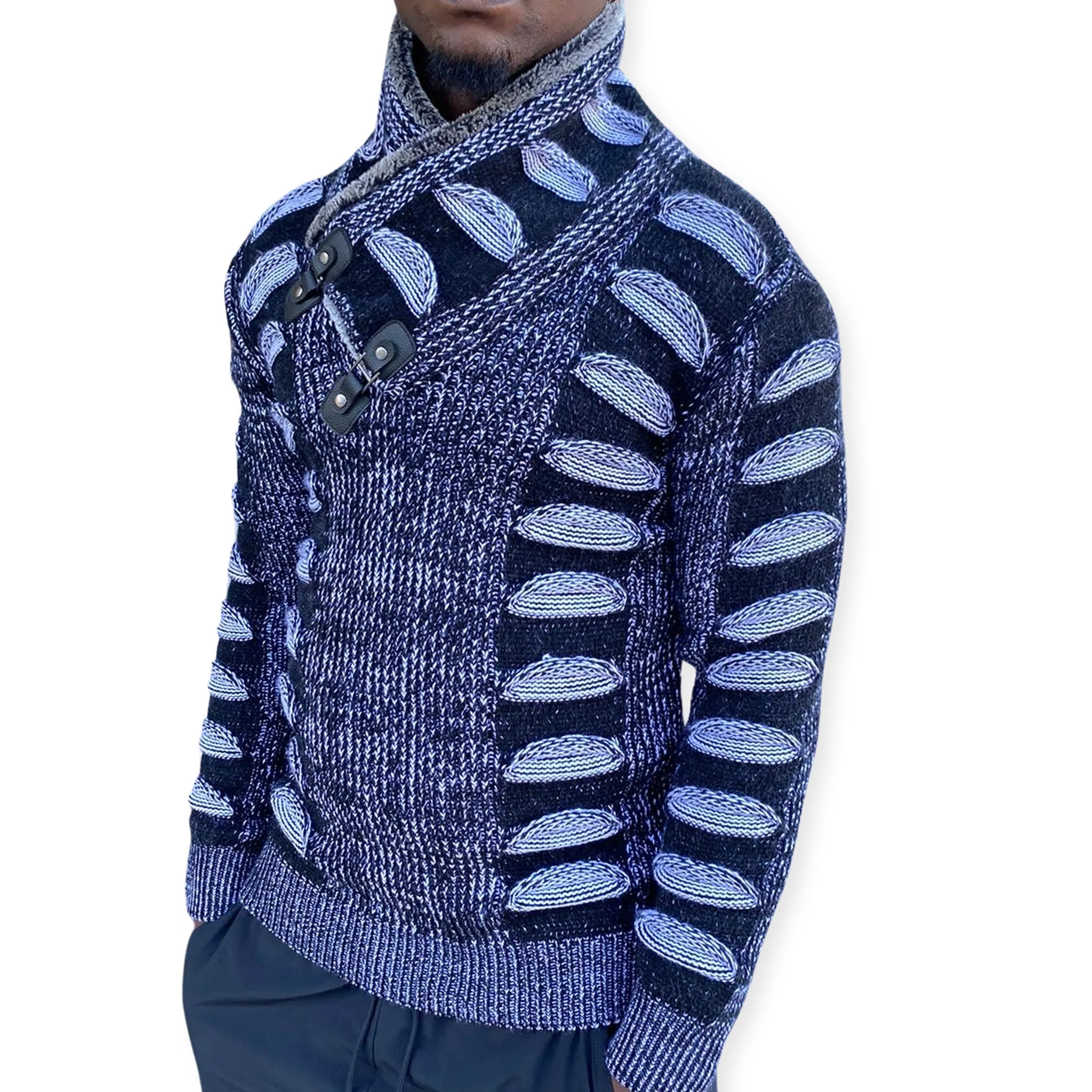[Charles] Black Shawl Sweater