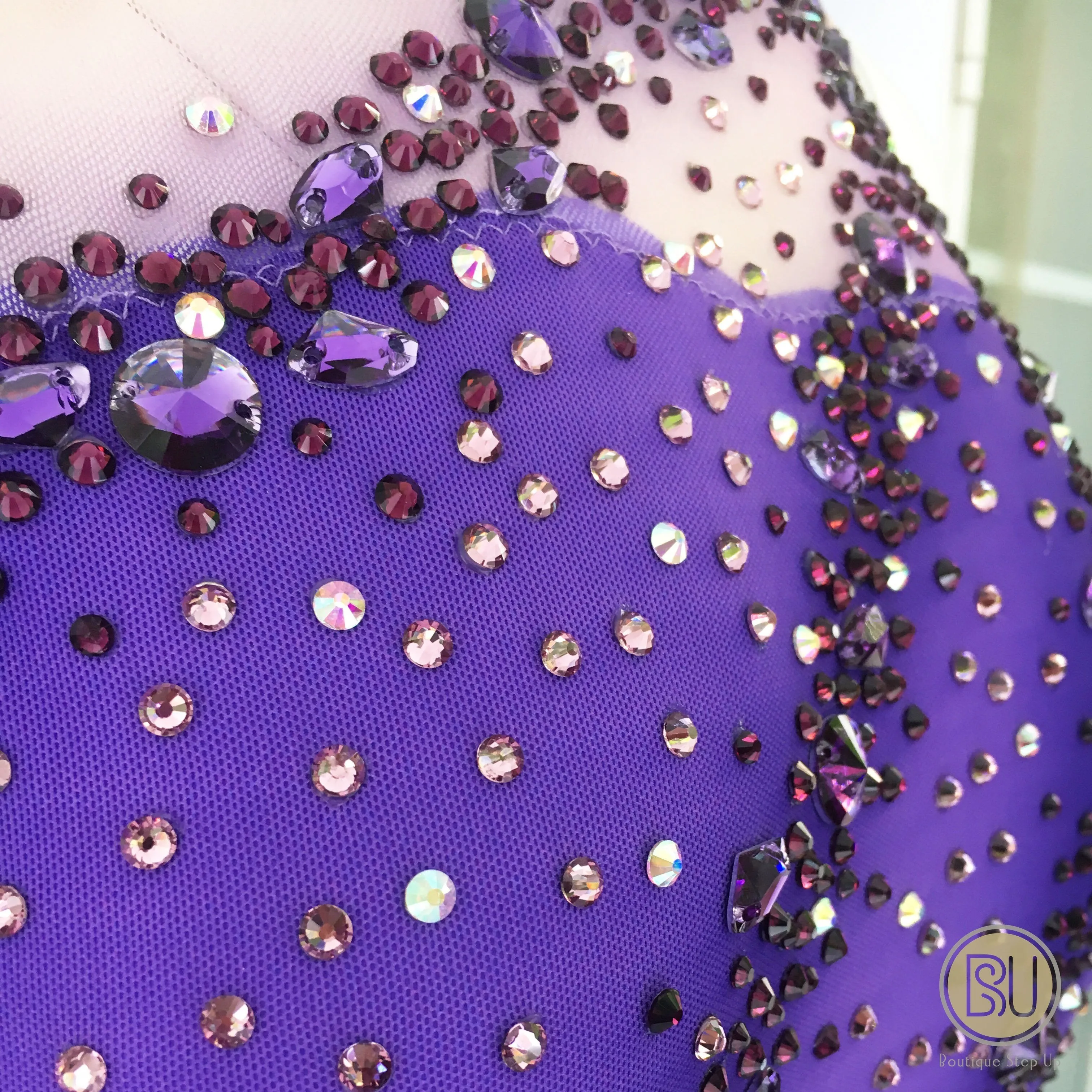 Competition Skating Dress Sleeveless Purple Crystals BSU11082