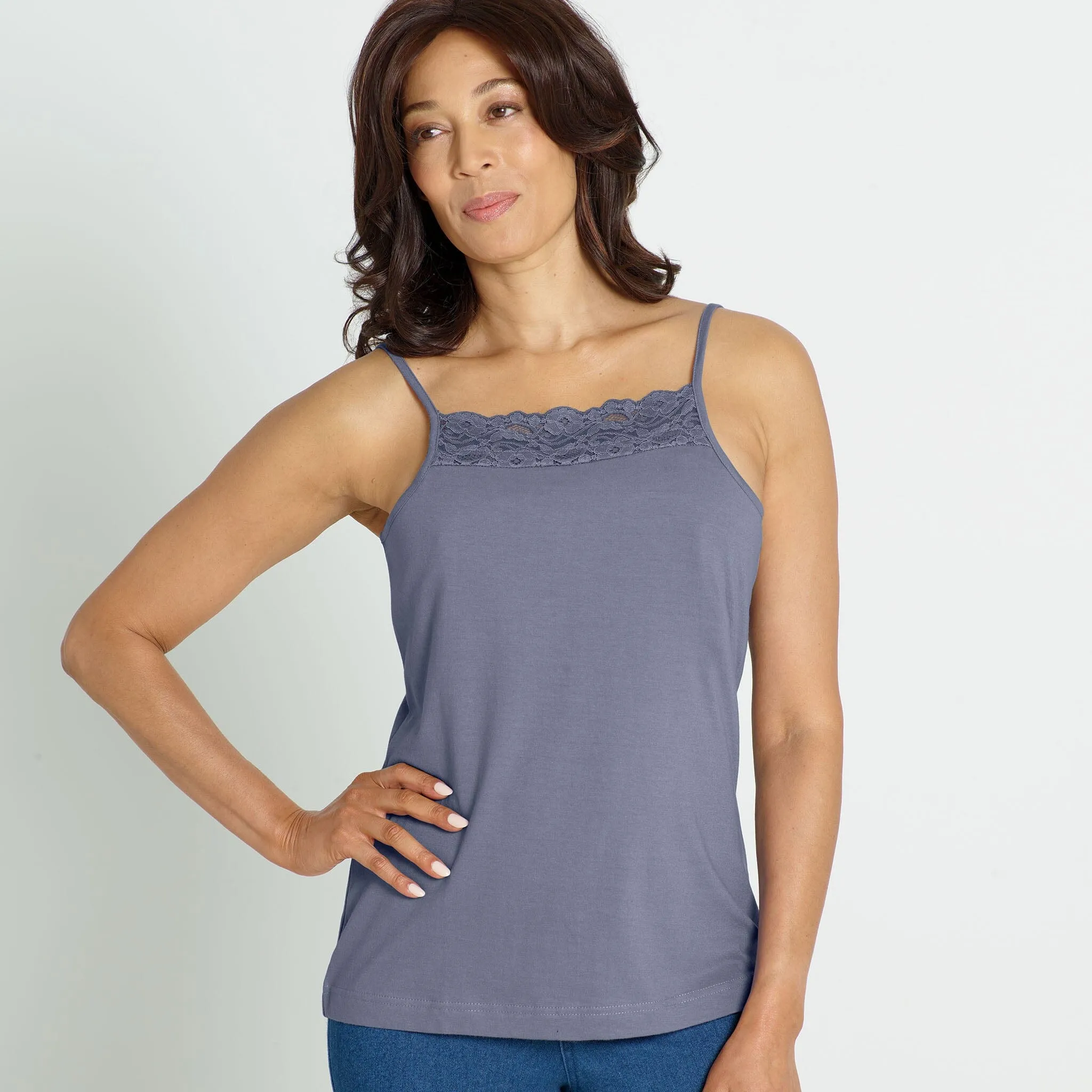Cool Comfort™ Pocketed Camisole with Lace Trim