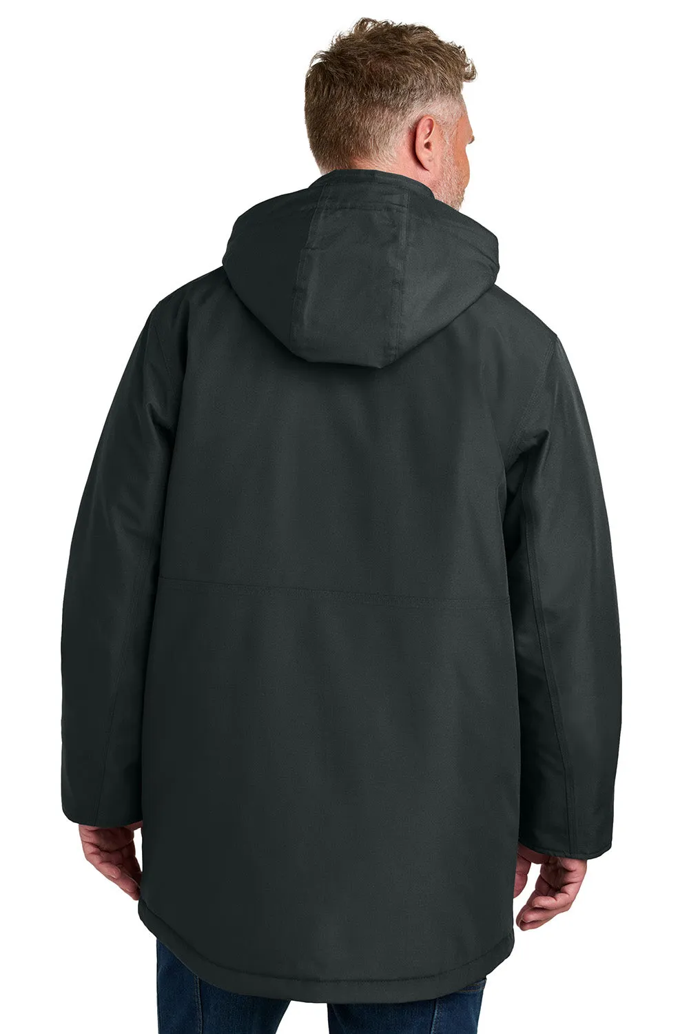 CornerStone Mens Elements Wind & Water Resistant Insulated Full Zip Hooded Parka - Black - New