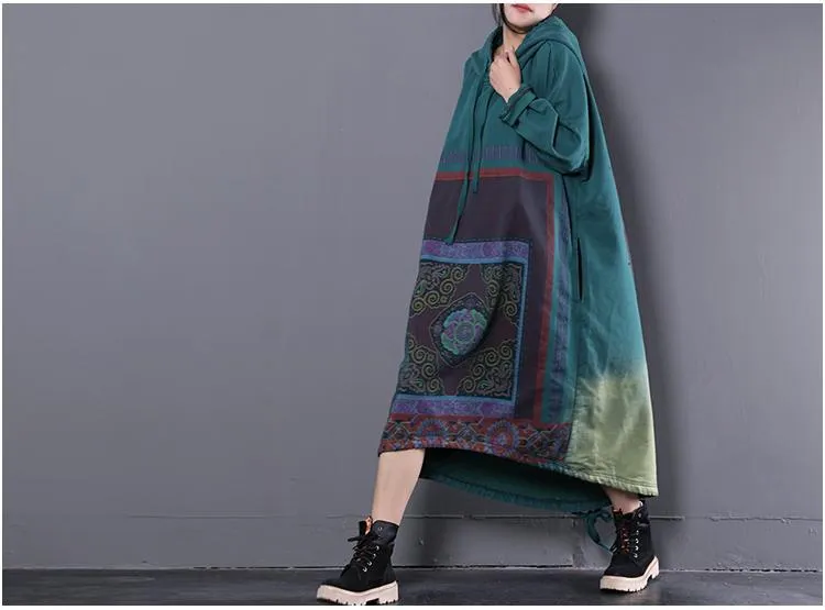 Crystal Aura Hooded Sweater Dress