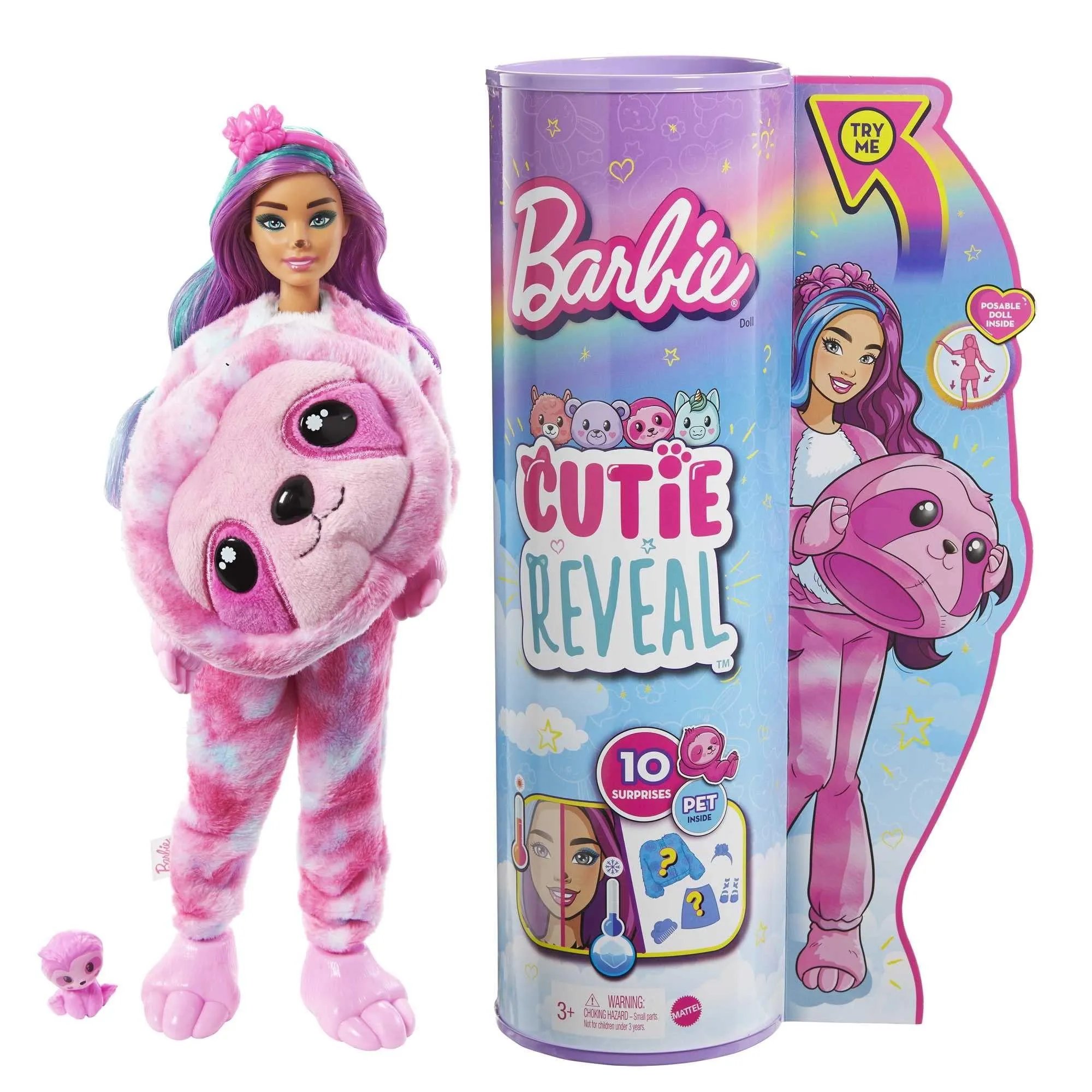 Cutie Reveal Fantasy Series Doll with Sloth Plush Costume