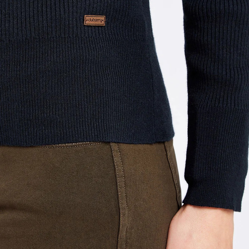 Dubarry Women's Newtown Zip Neck Jumper in Navy