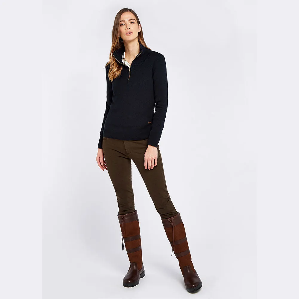 Dubarry Women's Newtown Zip Neck Jumper in Navy