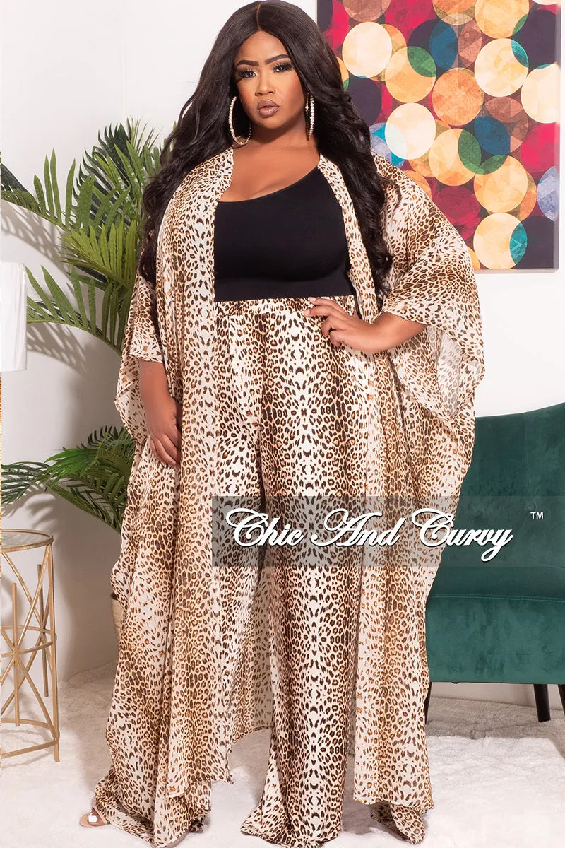 Final Sale Plus Size Chiffon Kaftan in Animal Print (Kaftan Only)