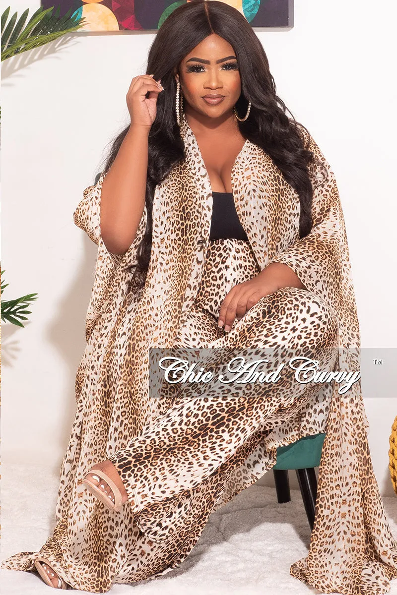 Final Sale Plus Size Chiffon Kaftan in Animal Print (Kaftan Only)