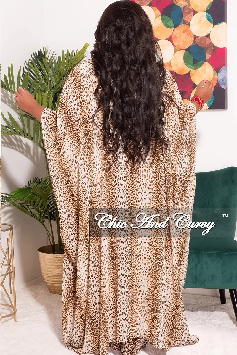 Final Sale Plus Size Chiffon Kaftan in Animal Print (Kaftan Only)