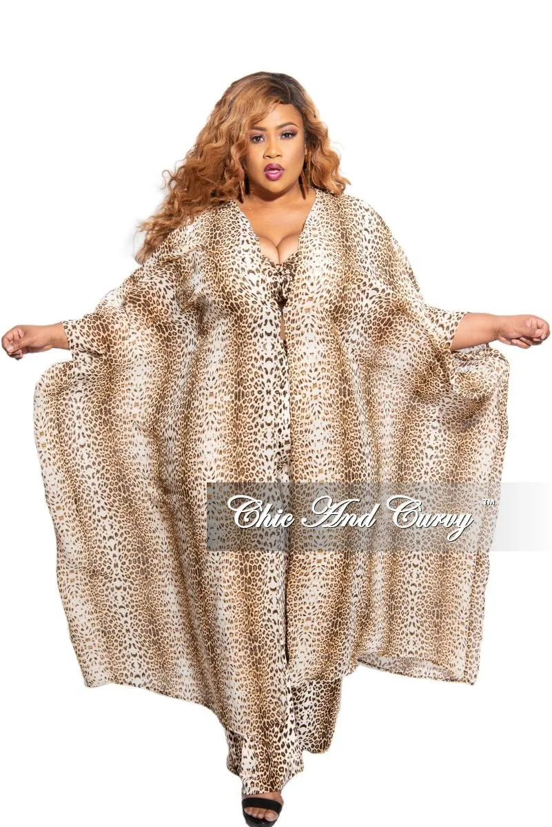 Final Sale Plus Size Chiffon Kaftan in Animal Print (Kaftan Only)