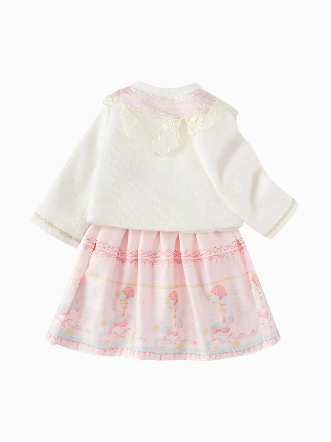 Girl Toddler Mesh Embroidery Holiday Long Sleeve Set