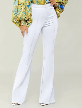 High Waist Front Zipper Flare P