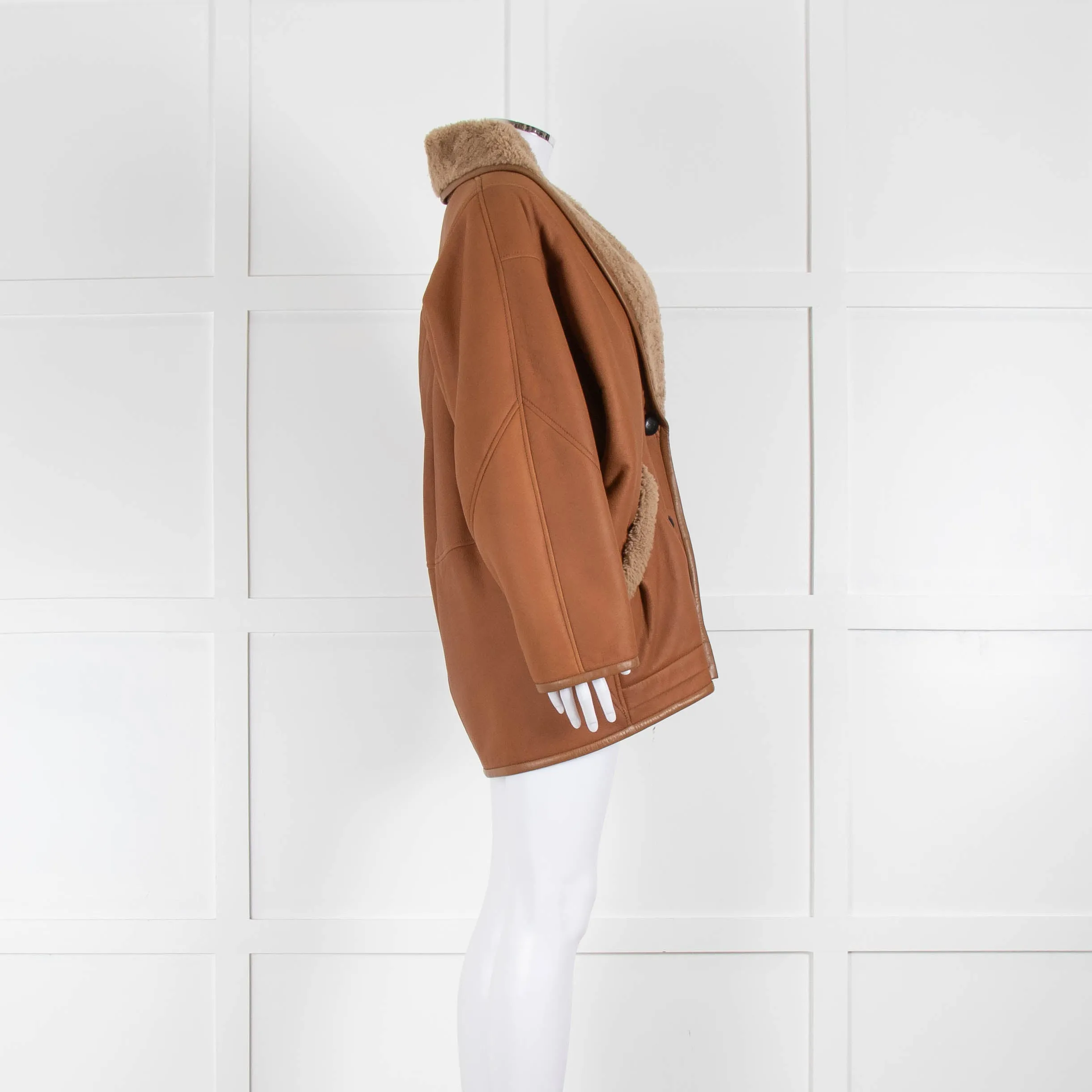 Isabel Marant Audrina Camel Shearling Jacket