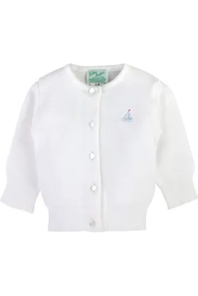 Julius Berger White Sailboat Boy Cardigan Sweater