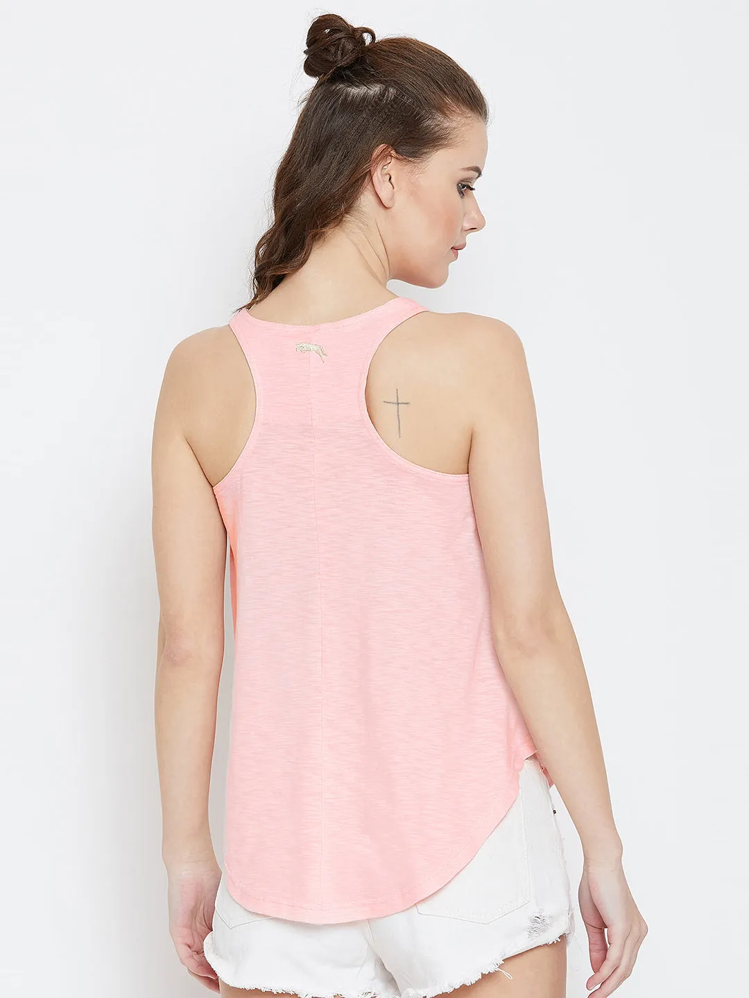 JUMP USA Women Pink Solid Tank Top