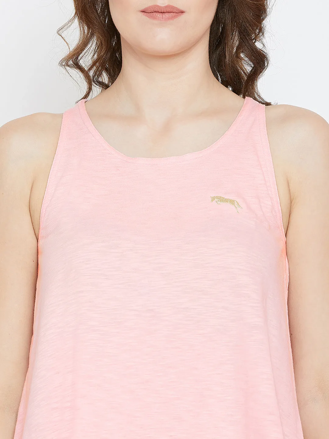 JUMP USA Women Pink Solid Tank Top