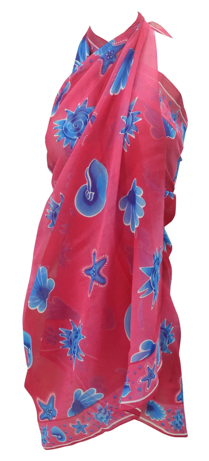 LA LEELA Women's Swimsuit Cover Up Beach Sarong Wrap Skirt 72"x42" Pink_T526
