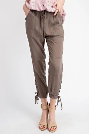 Laced Up Joggers in Ash