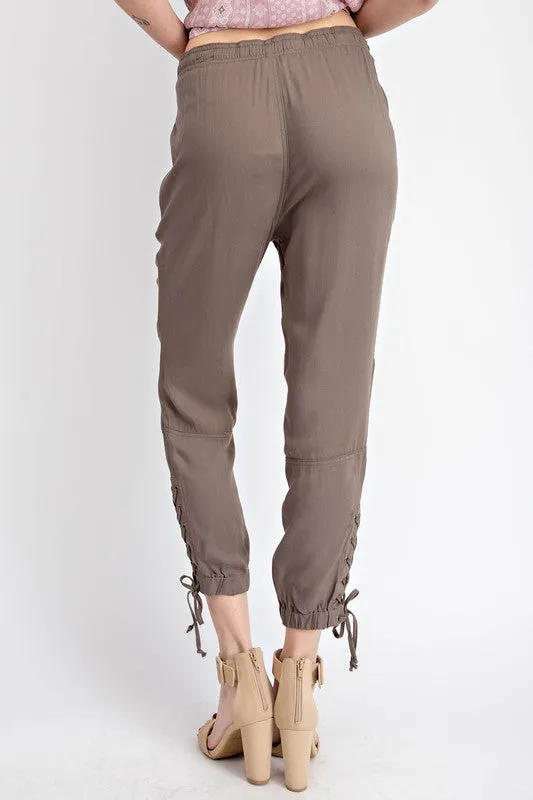 Laced Up Joggers in Ash