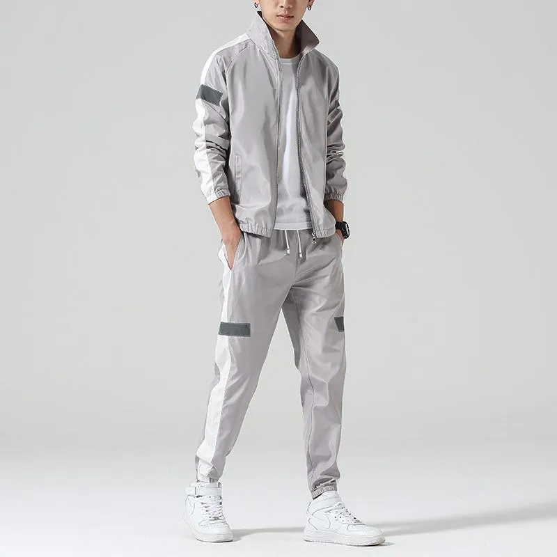 Leggings Pants Stand Collar Jacket Sportswear Suit Men