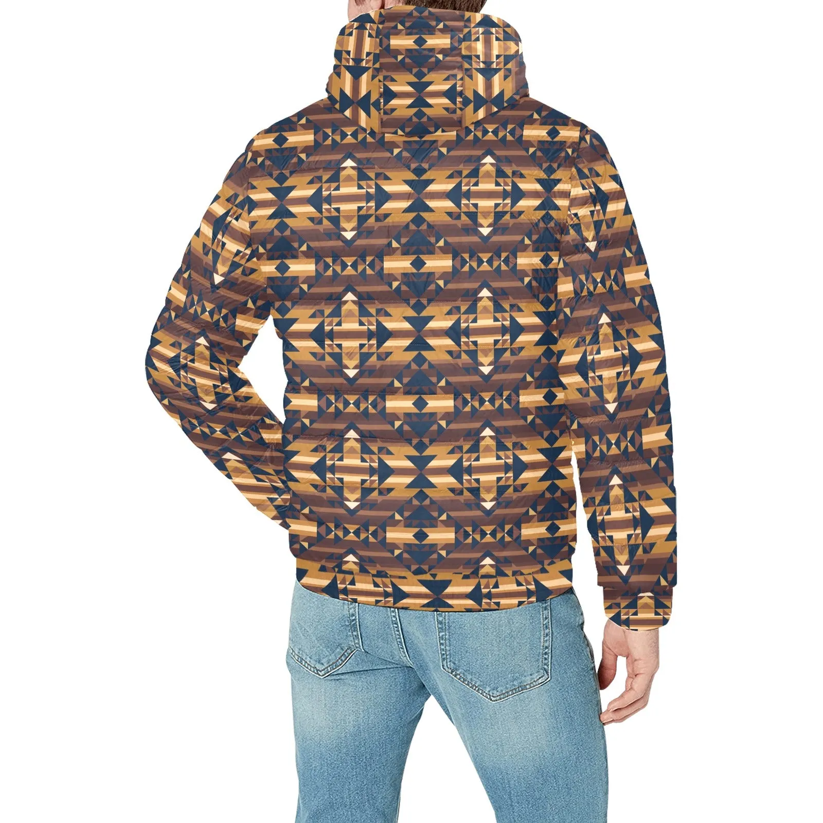 Marron Cloud Men's Padded Hooded Jacket