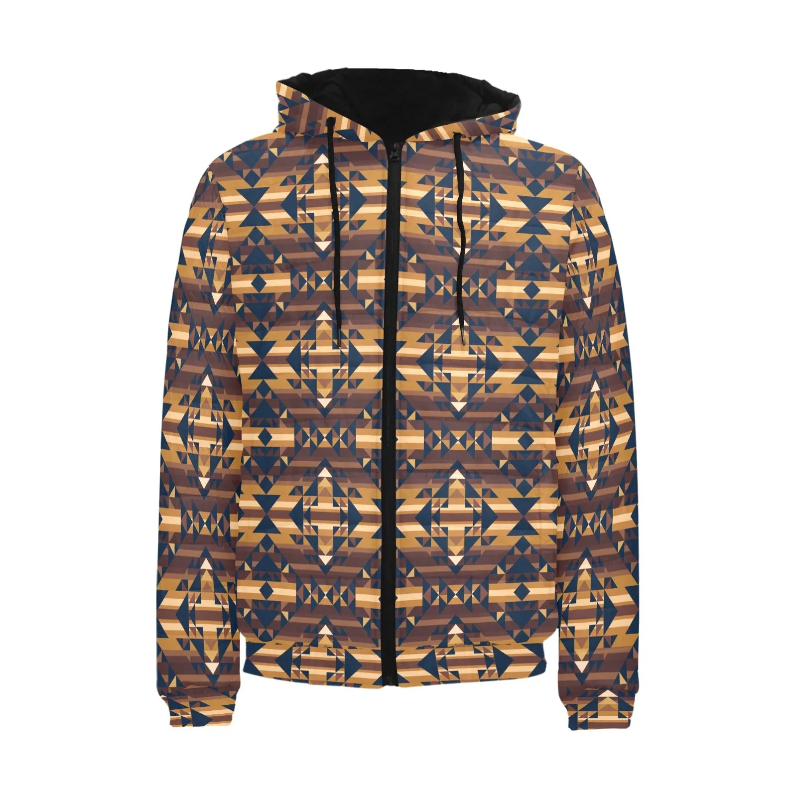 Marron Cloud Men's Padded Hooded Jacket