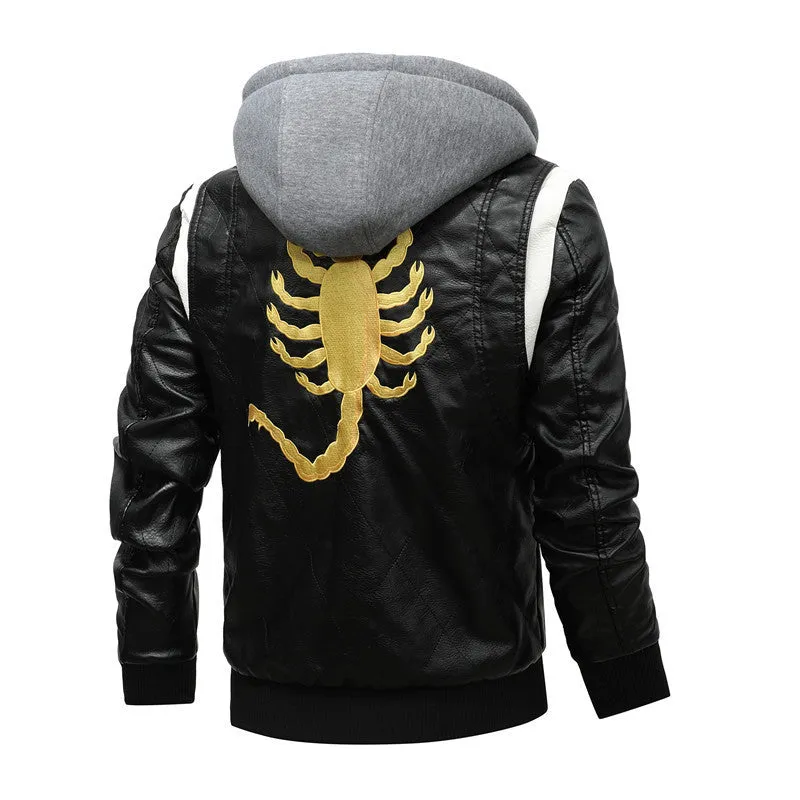 Men's Leather Jacket Large Size Boys PU