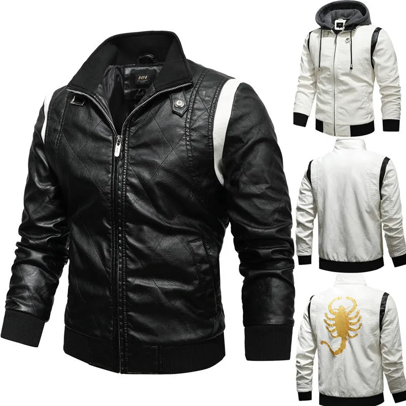 Men's Leather Jacket Large Size Boys PU