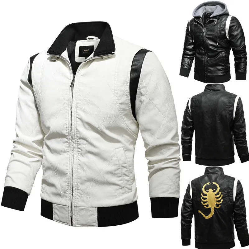 Men's Leather Jacket Large Size Boys PU