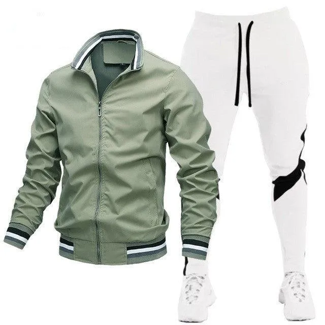 Men's Street Running Sports Jacket and Sweatpants Set - Comfortable and Stylish