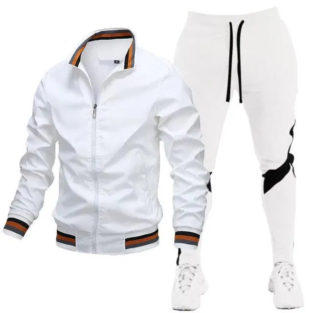 Men's Street Running Sports Jacket and Sweatpants Set - Comfortable and Stylish