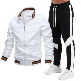 Men's Street Running Sports Jacket and Sweatpants Set - Comfortable and Stylish