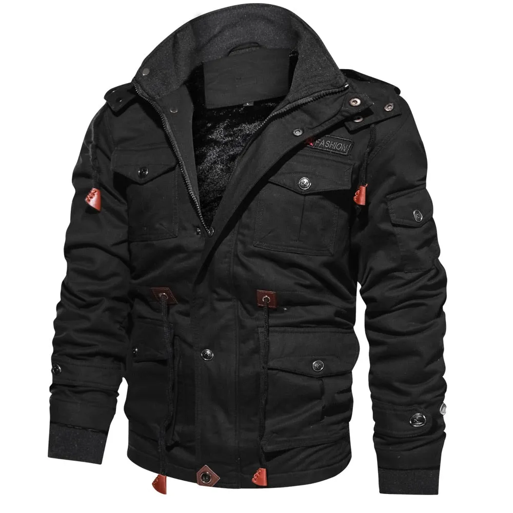 Parka Winter Fleece Multi-pocket Casual Quilted Jacket