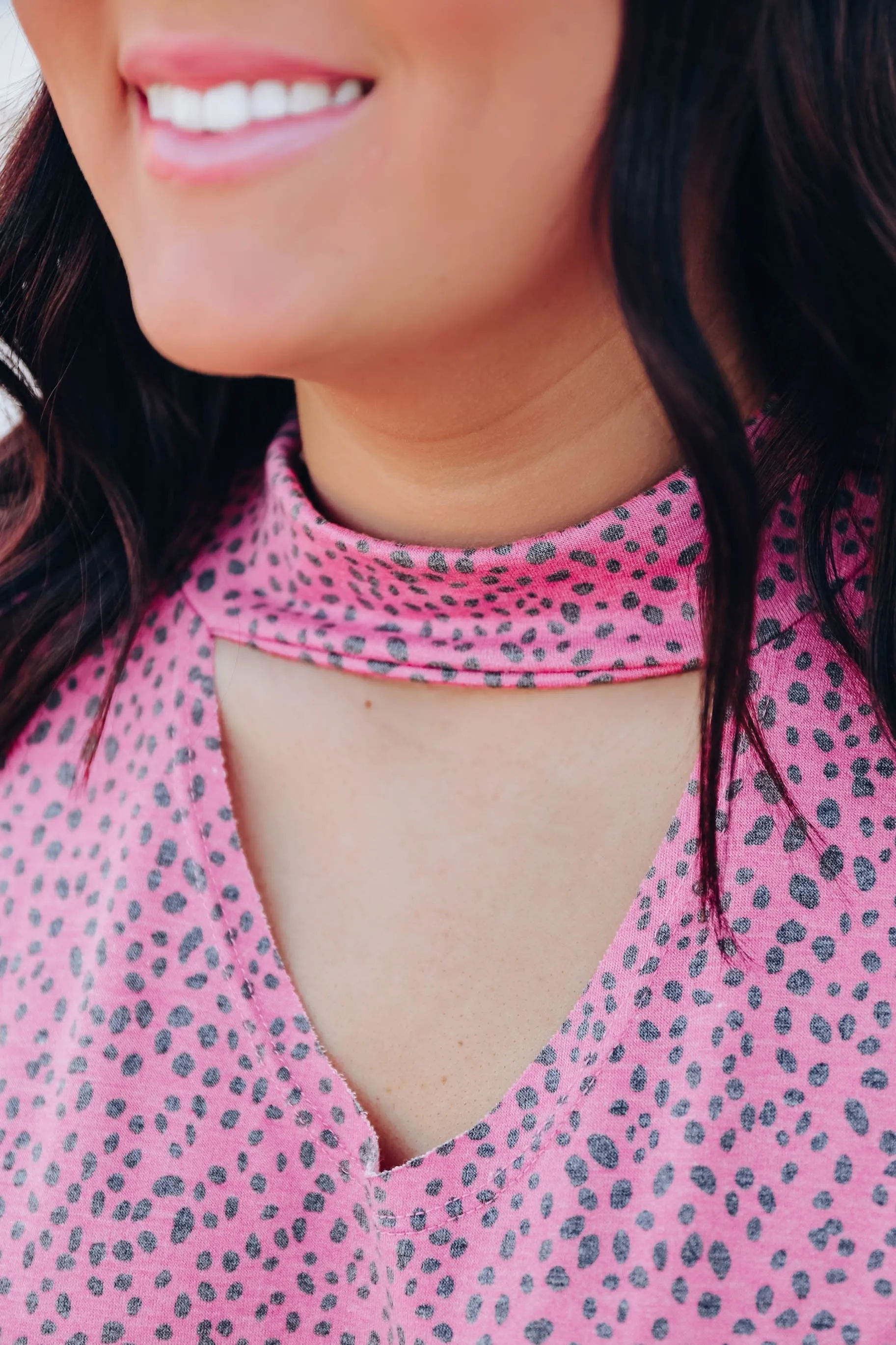 Pink Rose Leopard Print Top - WHS