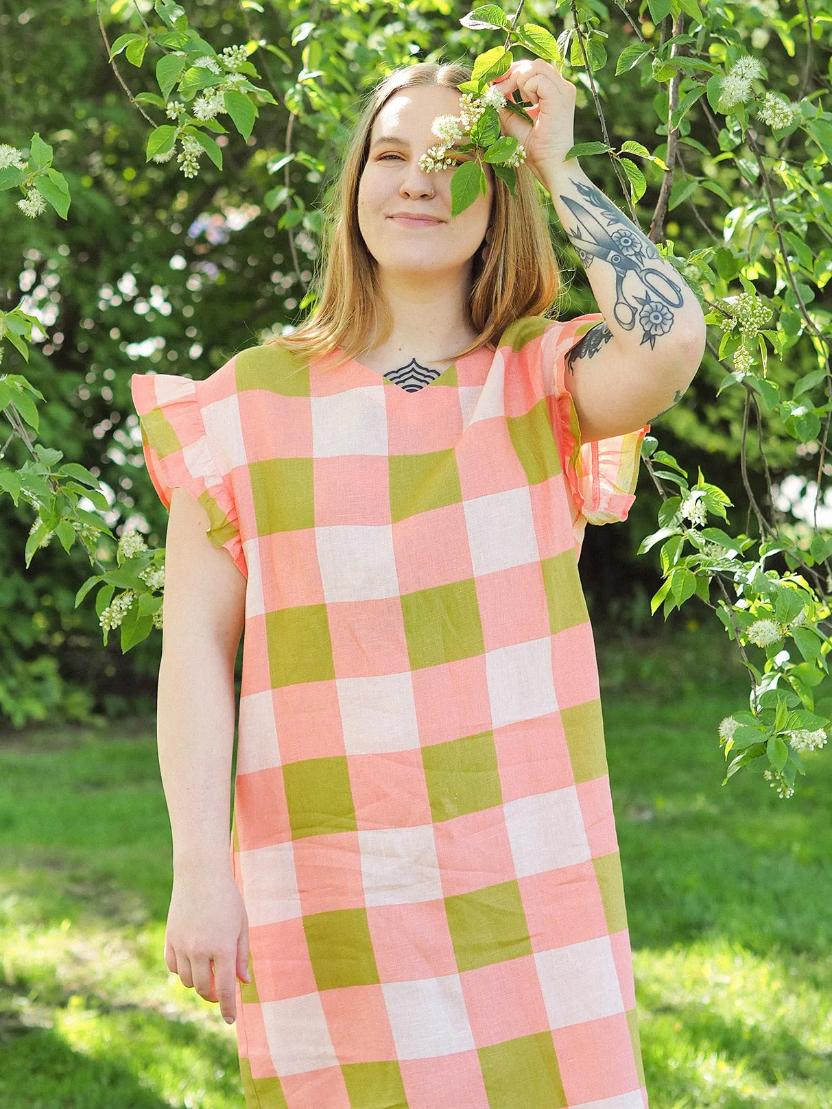 Priscilla Dress Xadrez Rose