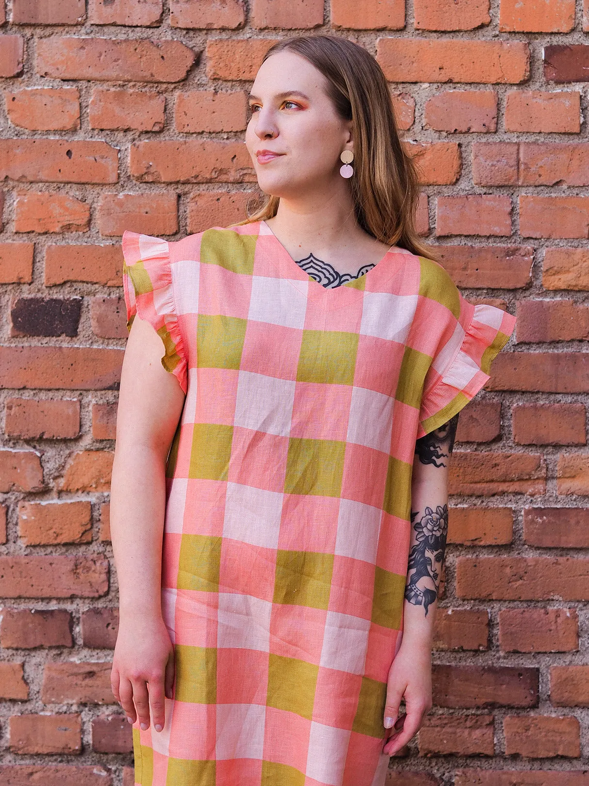 Priscilla Dress Xadrez Rose
