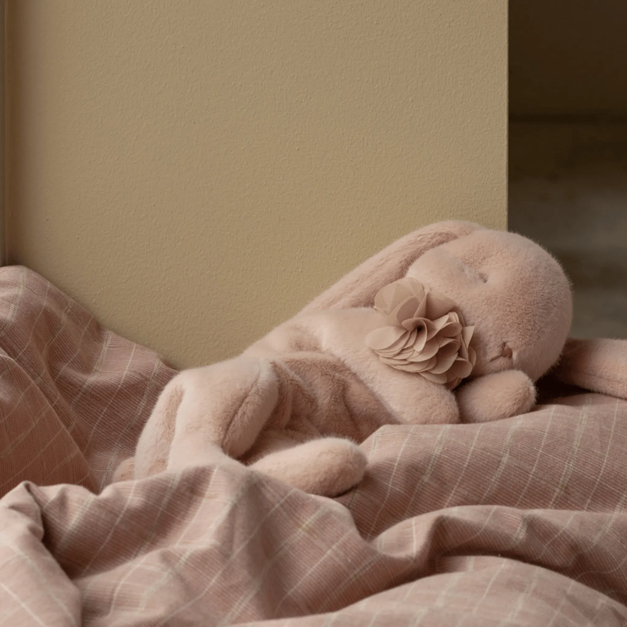 Sleeping Bunny Plush, Small - Powder
