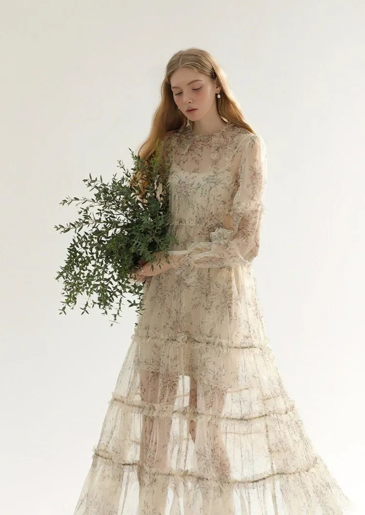 TULLE DRESS AND LONG CAMISOLE SET