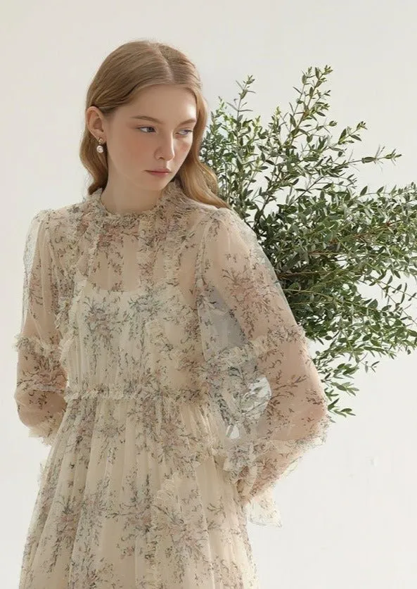TULLE DRESS AND LONG CAMISOLE SET