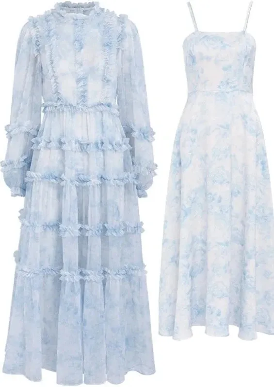 TULLE DRESS AND LONG CAMISOLE SET