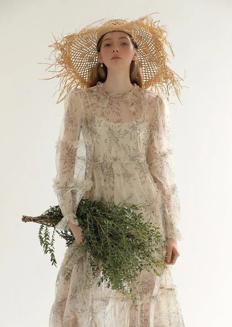 TULLE DRESS AND LONG CAMISOLE SET