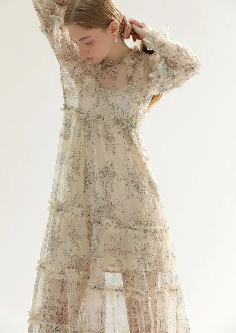 TULLE DRESS AND LONG CAMISOLE SET