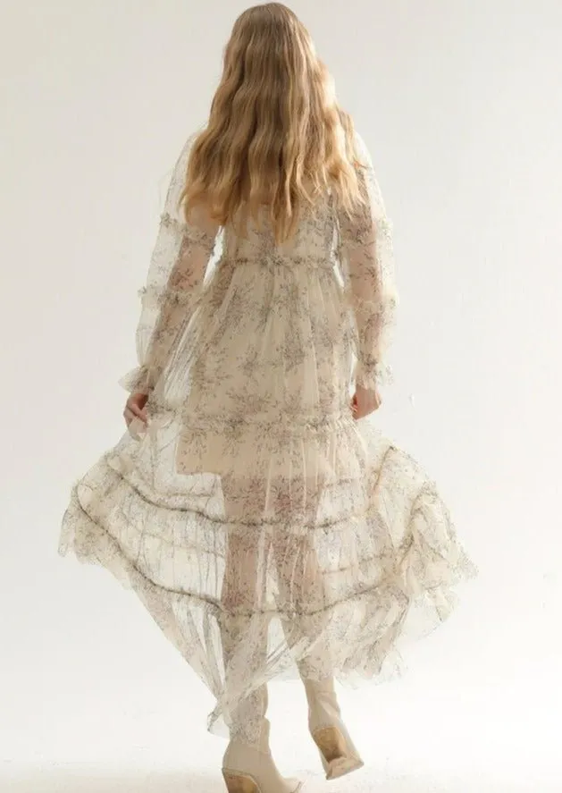 TULLE DRESS AND LONG CAMISOLE SET
