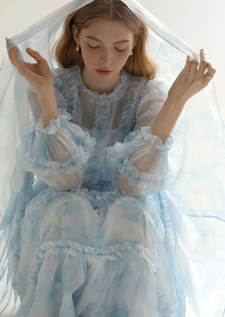 TULLE DRESS AND LONG CAMISOLE SET