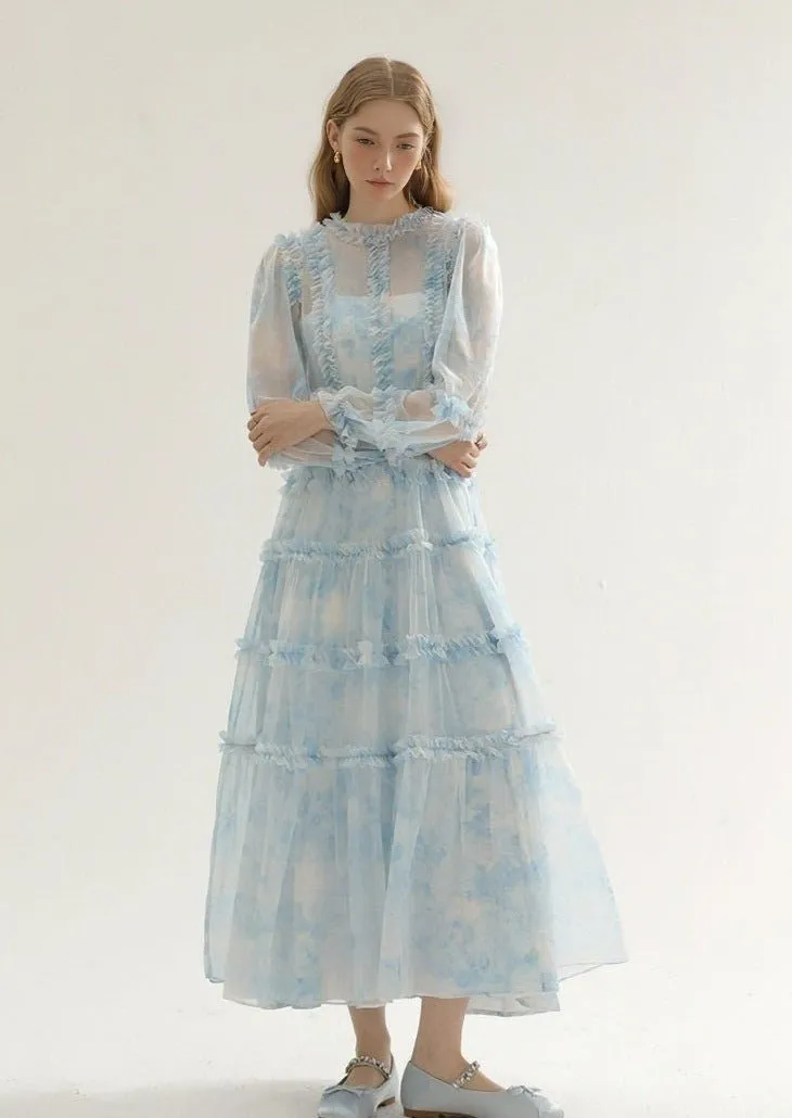 TULLE DRESS AND LONG CAMISOLE SET