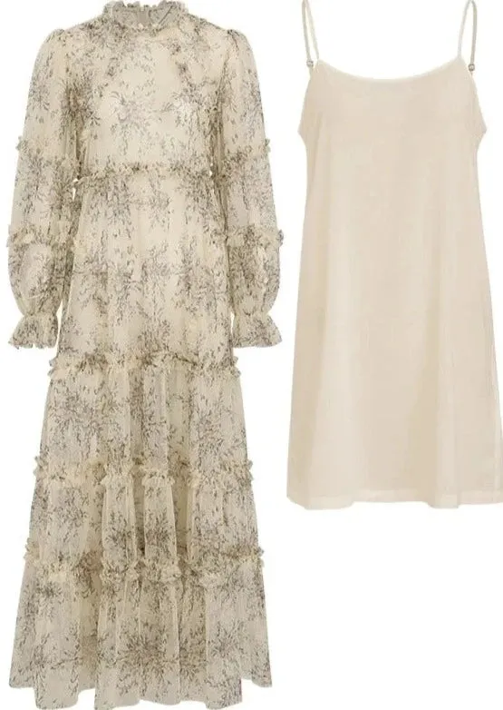 TULLE DRESS AND LONG CAMISOLE SET