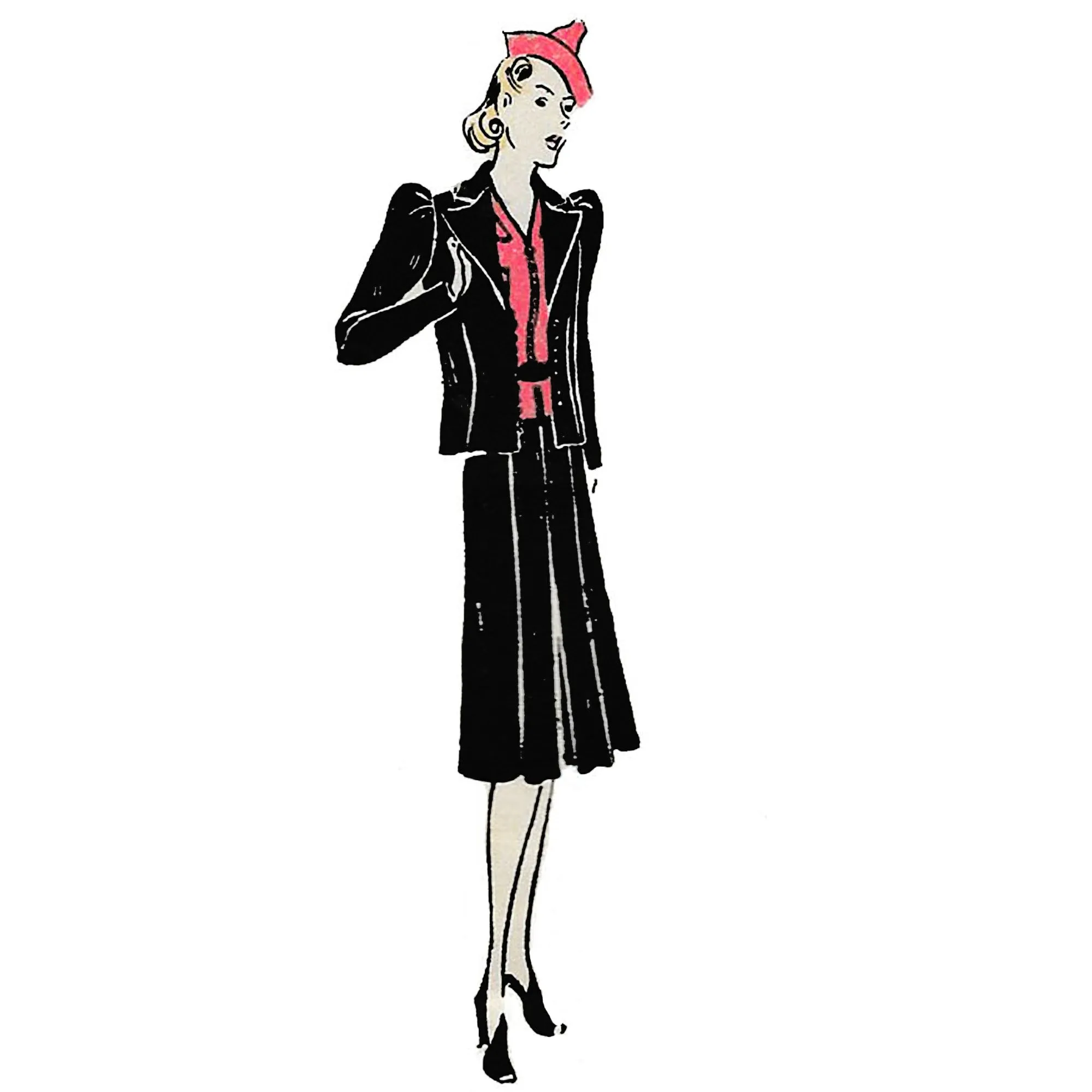 Vintage 1930s Pattern – Women's Three-piece Suit - 36” (91.4cm)