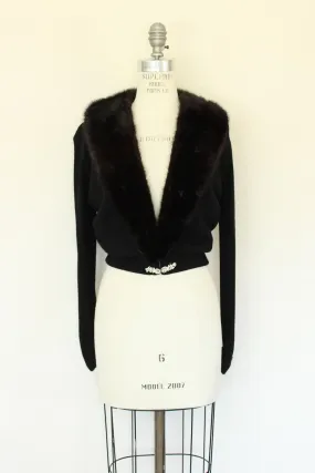 Vintage 1950s Hadley Black Cashmere Cardigan